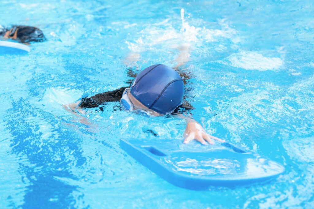 Trainees enjoying their swim session her at the pools of Hollywood